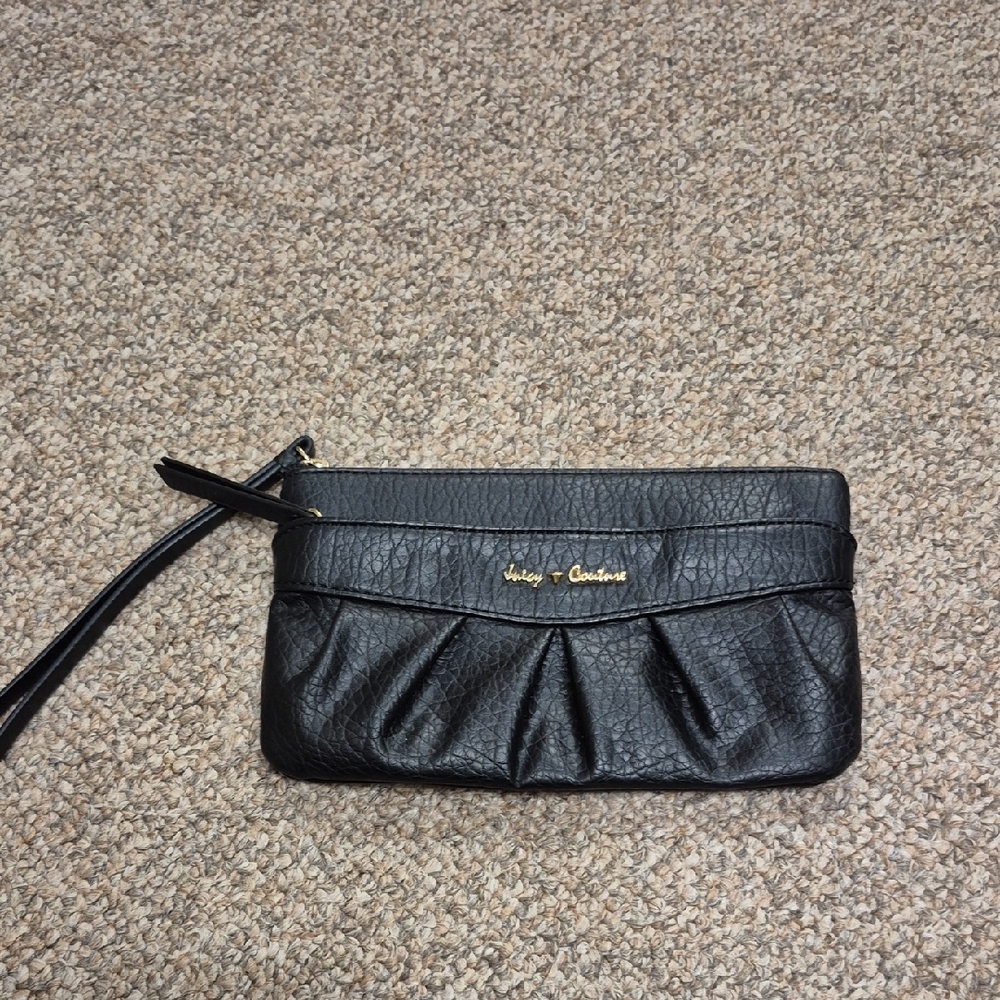 Juicy Couture Black Pleated Wristlet EUC